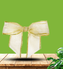 Nœud Satin - Résille Or