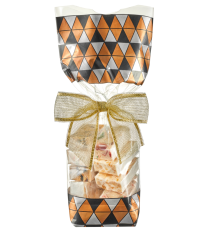 Sac fond carton - Ruban noir et bronze