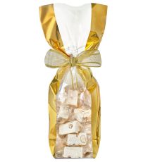 Sac fond carton métallisé - Larges Bandes Or