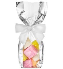 Sac fond carton métallisé - Larges Bandes Argent