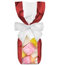 Sac fond carton métallisé - Larges Bandes Rouges