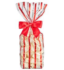 Sac fond carton métallisé - Bandelettes Rouge