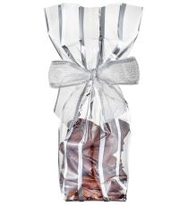 Sac fond carton métallisé - Bandelettes Argent