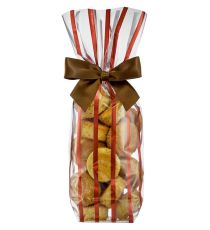 Sac fond carton métallisé - Bandelettes Rouge