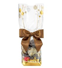 Sac fond carton Noël - Boules et flocons